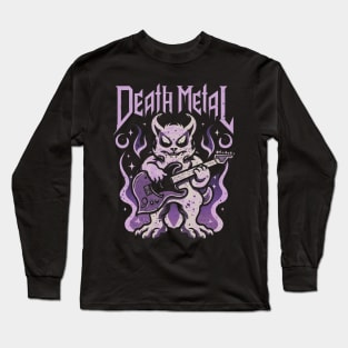 Death Metal Satanic Baphomet Cat Long Sleeve T-Shirt